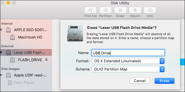 format flash drive two partitions one for mac and one windows